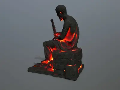 Statue  Low-poly 3D model