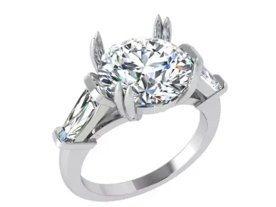 Round Diamond Ring 3707 3D print model