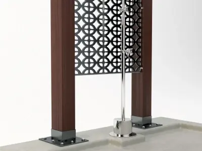 Ada Free Standing Single Outdoor Shower 3D model