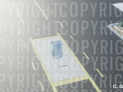 Small  Scene  EV Changer station 3D model