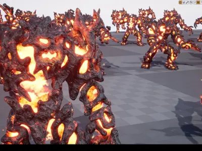 Hell Golem Slayer Low-poly game engine ready 3D model Low-poly 3D model