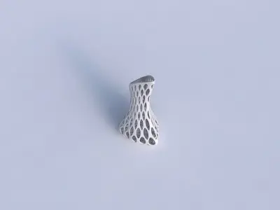 Vase puffy tappered triangle with bubble grid lattice 3D print model