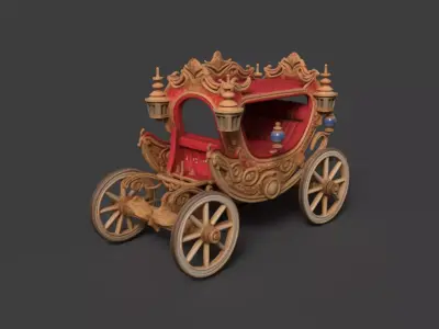 Chinese ancient  carriage   Low-poly 3D model from CGTrader