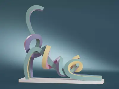 Stretching Cat Pastel 3D model