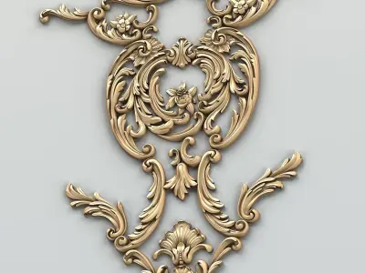 Carved decor central 011 3D model