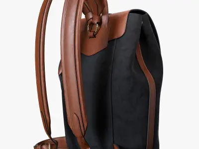 Ralph Lauren Welington Calf-Suede Backpack Navy 3D model