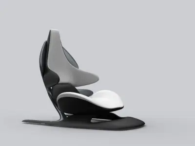 Funky car seat design  Low-poly 3D model