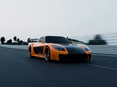 Mazda RX Veilside 3d Model Rigged 3D model