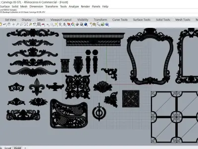 Collection of 25 Classic Carvings 05 Low-poly 3D model