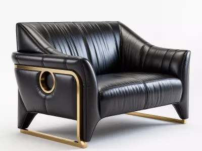 luxury leather armchair 3d model 3D model