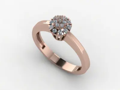 simple ring for daimonds ring size swiss  3D print model