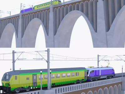 Viaduct with Siemens Vectrain 3D model
