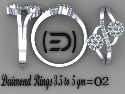 Diamond Rings 50 3D print model