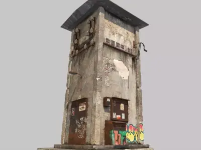 Old Electric Transformer Cabin 3D model