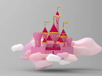 Cartoon Castle Free 3D model