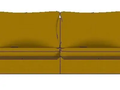 Yellow 2 seater sofa h87 w200 d86 Low-poly 3D model