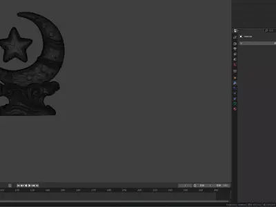 Moon and Star Night Light Decoration 3D print model