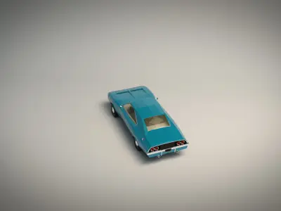 Low Poly Muscle Car 04 Low-poly 3D model