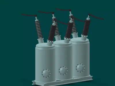 OIL-CIRCUIT-BREAKER-ELECTRIC-SUBSTATION three electrical tran... 3D print model