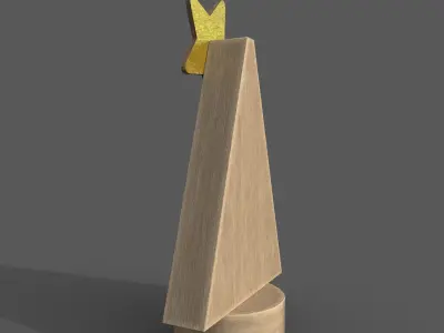 Christmas tree decor with stars Low-poly 3D model