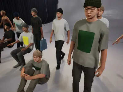 Modular Character - Asian Casual Man - MY2 Low-poly 3D model