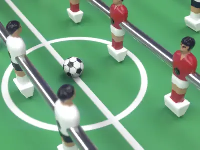 Wooden Football Table 3D model