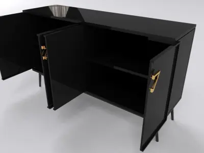 Luxury Sideboard black 3D model