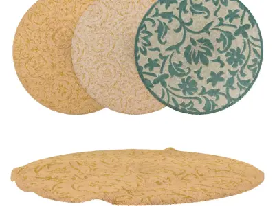 Round Rug Set 220 3D model