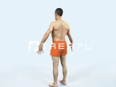 Fortitude K Animated Rigged Beach Sports Man Low-poly 3D model