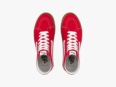 Vans Sk8-Hi Platform Red Gumsole 3D model