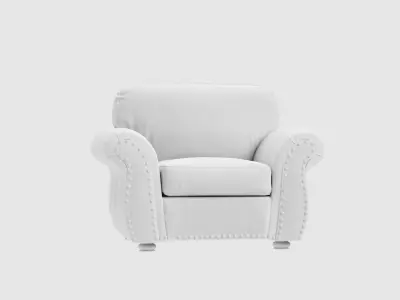 Brown Leather Sofa 3D model