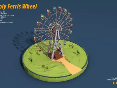 Ferris Wheel Low-poly 3D model