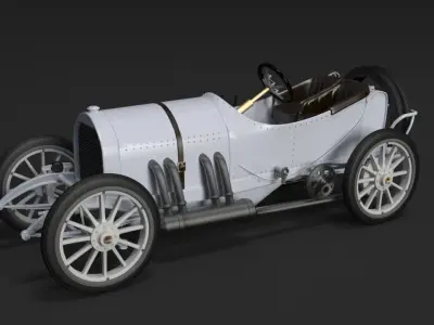 Mercedes GP 1908 oldtimer 3D model