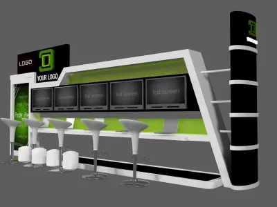  Booth Exhibition Stand a444e  3D model