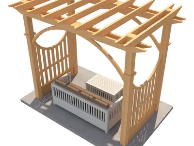 Pergola 2 Low-poly 3D model