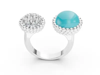 VanCleef Perlee ring 3D print model