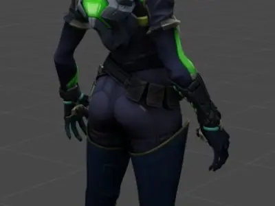 Viper female character in overwatch Low-poly 3D model