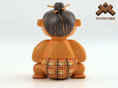 Mimushi Sumo Fighter Figurine Low-poly 3D model