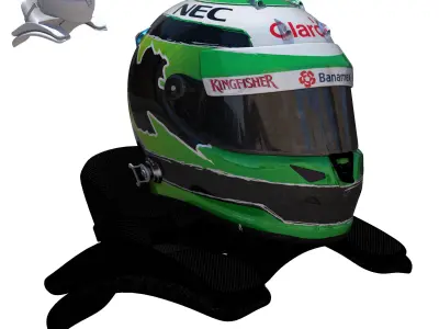 Hulkenberg Helmet 2016 Low-poly 3D model