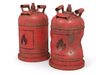 Bottle Cylinder Gas Low-poly 3D model