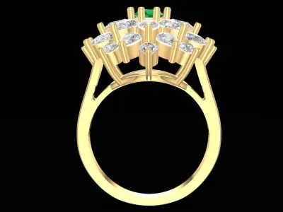 Luxury Multi Layer Flower Diamond Ring for Women 2423 3D print model