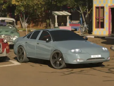 Car modeling Low-poly 3D model