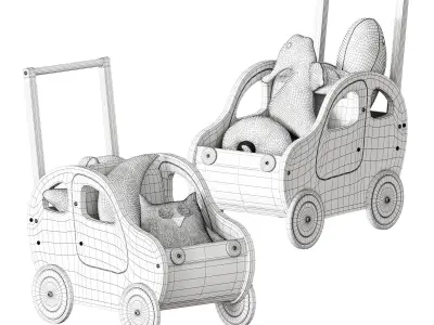 Toddler Push Car Walker 3D model
