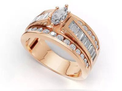 AV 737 Diamond Womens Engagement Ring 3D print model