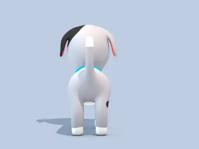 Cartoon Dog Low-poly 3D model 4