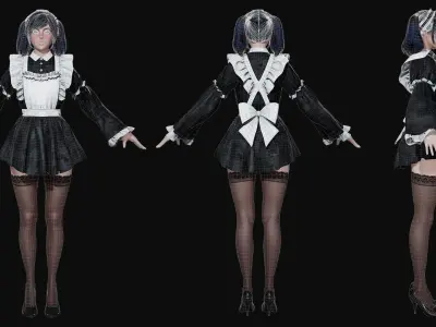 Maid - Game Ready Low-poly 3D model