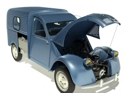 1958 Citroen 2CV AZU Van 3D model