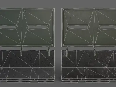 PBR Concrete Roadblock Barrier V6 Low-poly 3D model