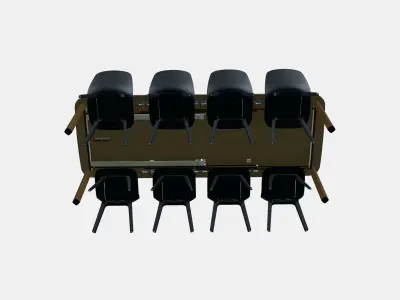 STRANDTORP - ODGER Table and 8 chairs Low-poly 3D model