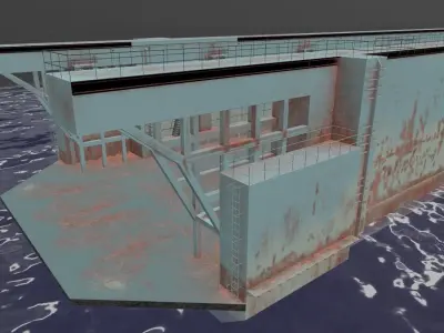 Floating Dock 1 Low-poly 3D model